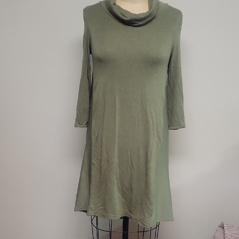 Saturday Sunday By Anthropology Green Cowl Neck Dress